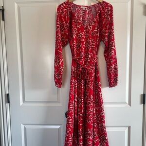 Red Print Maxi Dress